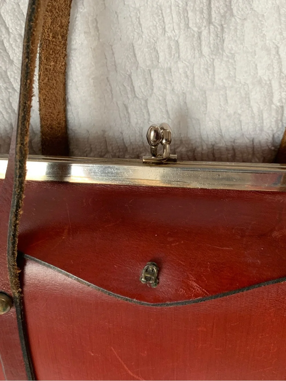 Vintage handmade leather Etienne Aigner small satchel purse bag